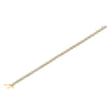 Two-Tone 10K Yellow Gold over .925 Sterling Silver 1.0 Cttw Diamond S-Curve Link Miracle-Set Tennis Bracelet (I-J Color, I3 Clarity) - 7"
