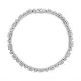10K White Gold 2.0 Cttw Diamond Square Link Bracelet (J-K Color, I2-I3 Clarity) - Size 7.25"