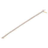 14K Rose Gold Plated .925 Sterling Silver 1/10 Cttw Diamond Round Miracle Plate and "S" Link Tennis Bracelet (I-J Color, I2- I3 Clarity) - 7"