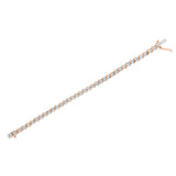 14K Rose Gold Plated .925 Sterling Silver 1/4 Cttw Diamond Round Miracle Plate and "S" Link Tennis Bracelet (I-J Color, I2- I3 Clarity) - 7"
