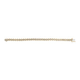 14K Yellow Gold Plated .925 Sterling Silver 1/10 Cttw Diamond Open Circle Beaded Wheel Link Tennis Bracelet (I-J Color, I3 Clarity) - 7.25"
