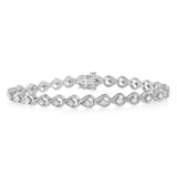 .925 Sterling Silver 1/4 Cttw Diamond Miracle-Set Teardrop Shaped 7â€ Link Bracelet (I-J Color, I3 Clarity)
