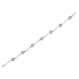 .925 Sterling Silver 1.0 Cttw Diamond Cluster Miracle-Set Station & Twisted Bar 7" Tennis Bracelet (H-I Color, I1-I2 Clarity)