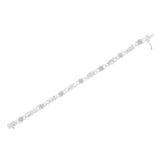 .925 Sterling Silver 1.0 Cttw Round-Cut and Baguette-Cut Diamond X-Link Bracelet (I-J Color, I1-I2 Clarity) - 7"