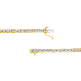 14K Yellow Gold Plated .925 Sterling Silver 3.0 Cttw Miracle-Set Diamond Tennis Bracelet (L-M Color, I2-I3 Clarity) - 7.25"