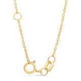 10K Yellow Gold 1/10 Cttw Diamond Paperclip Charm Adjustable Link Bracelet  (I-J Color, I1-I2 Clarity) - 7.25 Inch