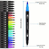 60-Pieces: Vibrant Double-Tip Brush Pens - Artist-Grade Fine & Brush Markers