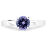 0.95 Carat Genuine Tanzanite .925 Sterling Silver Ring