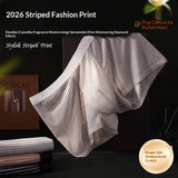 Mens Striped-print Boxer Briefs In Ice Silk Fabric