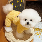 Pet Little Yellow Chicken Four-Legged Outfit Small Puppy Dog Clothes