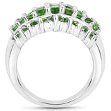 2.48 Carat Genuine Chrome Diopside .925 Sterling Silver Ring