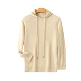 Hooded Solid-color Knitted Hoodie Sweater