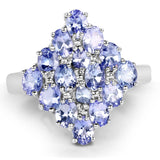 2.72 Carat Genuine Tanzanite .925 Sterling Silver Ring