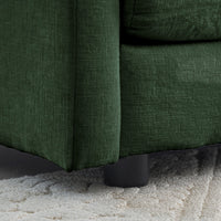 Sofa Set of 2 Chenille Couch, 2+3 Seater Sofa Set Deep Seat Sofa, Modern Sofa Set for Living Room, Green Chenille