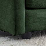 Sofa Set of 2 Chenille Couch, 2+3 Seater Sofa Set Deep Seat Sofa, Modern Sofa Set for Living Room, Green Chenille