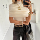 Womens Off-shoulder Short-sleeve Top