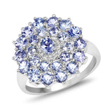 2.27 Carat Genuine Tanzanite .925 Sterling Silver Ring