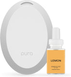 Pura Mini Smart Fragrance Diffuser for Small Spaces Adjustable Smart Home Device with LED Light & Automatic Vial Detection - Includes 1 Scent Refill; White Tea no.1