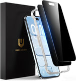 UNBREAKcable Privacy Screen Protector for iPhone 16 Pro Max, Anti-Spy Shatterproof Tempered Glass [True 28°Anti Spy] [9H Hardness] [Easy Installation Frame] Black Protector for iPhone 6.9" - 2 Pack