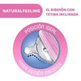 Chicco Natural Feeling Baby Bottle 250ml - Baby Feeding Bottle for Newborns & Infants 2 Months+
