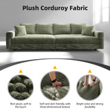 102.4 ' Plush Corduroy 4-Seat Sofa,Modern Comfy Upholstered Sofa Cloud Couch,Deep Seat Couches with Soft Pillows,Convertible Deep Seat Sofa Lounge Chair for Living Room Bedroom,Apartment,Office,Green