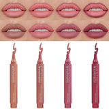 Jolilab 4 Colors Lip Stain Set:Marker Matte Liquid Lip Stain Pen,Highly Pigmented,Long-Lasting,Lip Liner Lip Contour Multi-Use.(#01+02+03+04)