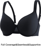 Women's Padded Push Up Bras Full Coverage Underwire Supportive Comfort T-Shirt Bras