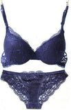Nanier Women's Solid Lace Push up Bra Set