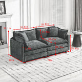 Cloud  LoveSeat Sofa (Ottoman is not included) Chenille Fabric in Green