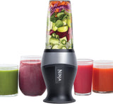 Ninja | Blender | Nutri Pro | Single Serve | For Smoothies, Salsa, Shakes and Frozen Drinks | Includes 2 Smoothie Cups & Lids | Crushes Ice, Fruit & Veggies |Silver | BN401