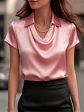 Simple Boat-neck Blouse For Women