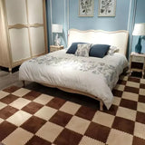 7DAY'S 40pcs 30x30cm DIY Nordic Floor Mat Splicing Carpet Plush Velvet Bedroom Rooms Pink Mat Puzzle Plush Mats Interlocking Carpet Tiles for Commercial and Home