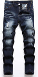 HENGAO Boy's Distressed Ripped Skinny Jeans