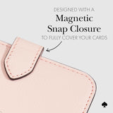kate spade new york Morgan Magnetic Phone Wallet/Card Holder - Compatible with MagSafe Phones and Cases - Chalk Pink