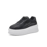 Womens Fashionable Casual Hollow-Weave Shoes With Thick Soles