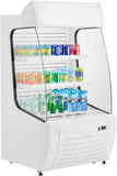 VEVOR Open Air Merchandiser, 3-Tier Shelving Commercial Refrigerator, Grab and Go Display Cooler Refrigerator with Air Curtain, 4 Swivel Wheels, LED Light, for Restaurants, Stores, Office, 7.8cu.ft.