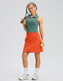 SANTINY 18" Skorts for Women 3 Pockets High Waist Long Athletic Tennis Skirt Golf Skort for Casual Summer Travel