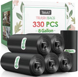 10 Gallon 200 Counts Extra Strong Trash Bags Tall Kitchen Garbage Bags by Teivio, 9 Gallon 10 Gallon,Bathroom Trash Can Bin Liners, Intended for Home,Plastic Bags for office kitchen Garden,Black