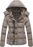 GGleaf Women's Winter Coats Quilted Puffer Jacket Warm Snow Coat with Removable Hood