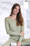 Women's Bamboo Lounge Set - Long Sleeve T-Shirt and Jogger Pants