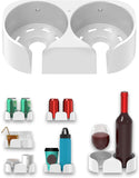 NOTMBESTM Shower Drink Holder for Beer, Drink, Wine, Bottle, Can, Coffee, Shower Beer Holder Fit for Wall or Desk Cup Organizer, Shower Cup Holder for Bath Wine Glass, Give It as a Gift (Black)