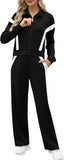XIEERDUO Lounge Sets for Women 2025 Sweatsuit 2 Piece Outfits Sweatshirt Wide Leg Sweatpant Tracksuit Matching Set