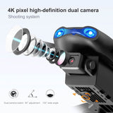 Drone HD Dual Camera, WiFi FPV Foldable RC Quadcopter