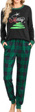 difficort Womens Christmas Pajamas Long Sleeve Pj Set Soft Plaid Pants Sleepwear with Pockets