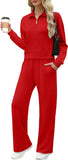 XIEERDUO Lounge Sets for Women 2025 Sweatsuit 2 Piece Outfits Sweatshirt Wide Leg Sweatpant Tracksuit Matching Set