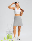 SANTINY 18" Skorts for Women 3 Pockets High Waist Long Athletic Tennis Skirt Golf Skort for Casual Summer Travel