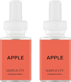 Pura & Simplicity Home Scent Refill - Smart Air Diffuser - Up to 120-Hours of Luxury Fragrance per Refill - Home Essential - Clean & Safe Diffuser Fragrance - 2 Pack, Apple