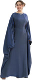 Dubai Bat Sleeve Dress Shiny Robe for Women Muslim 1pc Abaya Eid Prayer Clothes Soft Dubai Travel Party Dress Maxi Abaya