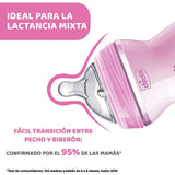 Chicco Natural Feeling Baby Bottle 250ml - Baby Feeding Bottle for Newborns & Infants 2 Months+