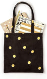 kate spade new york Cute Canvas Tote Bag for Women, Black Canvas Beach Bag, Book Tote with Pocket, Scatter Dot